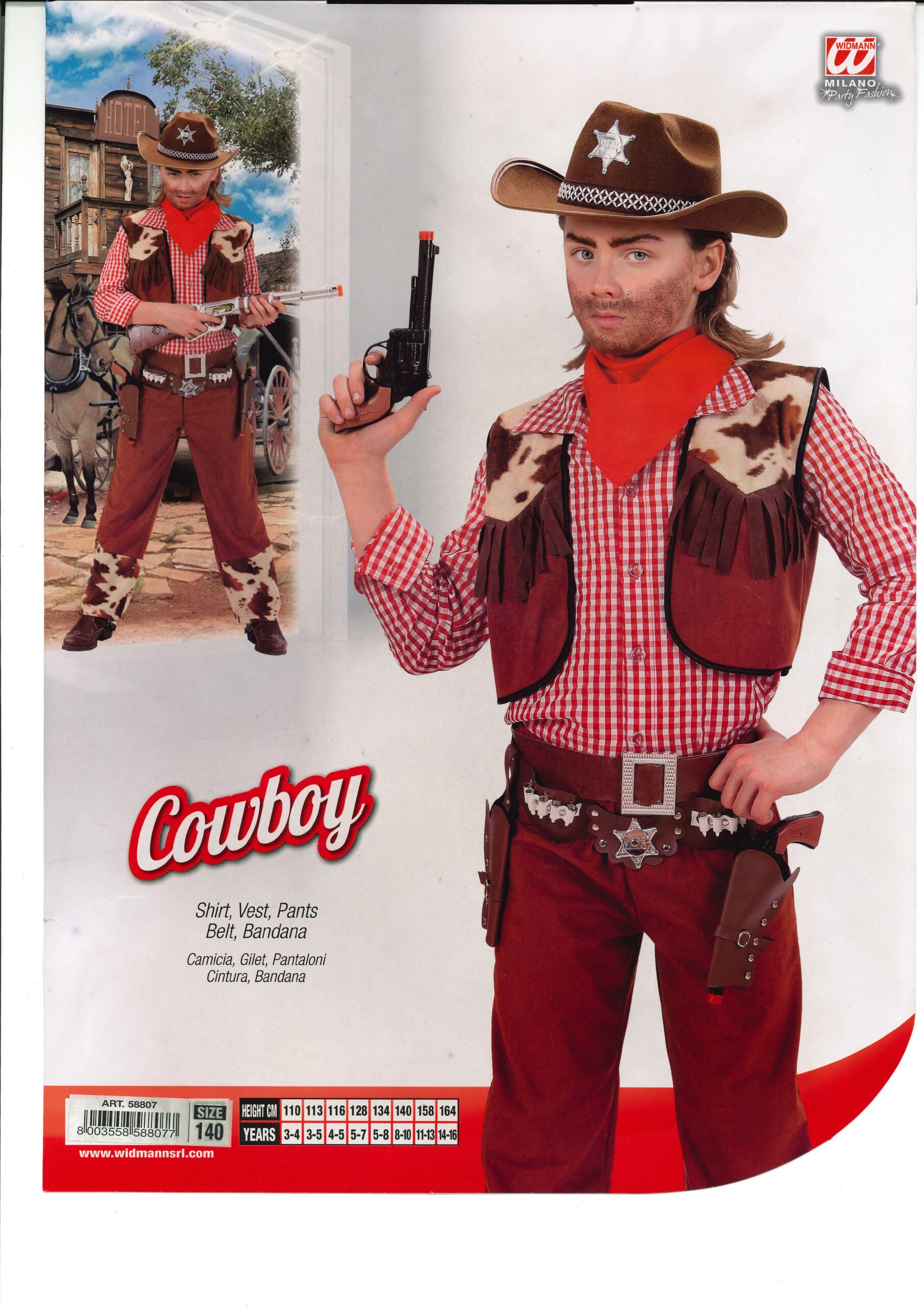 Costume Carnevale bambino cowboy - taglia 8-10 anni » LivingMoms Shop